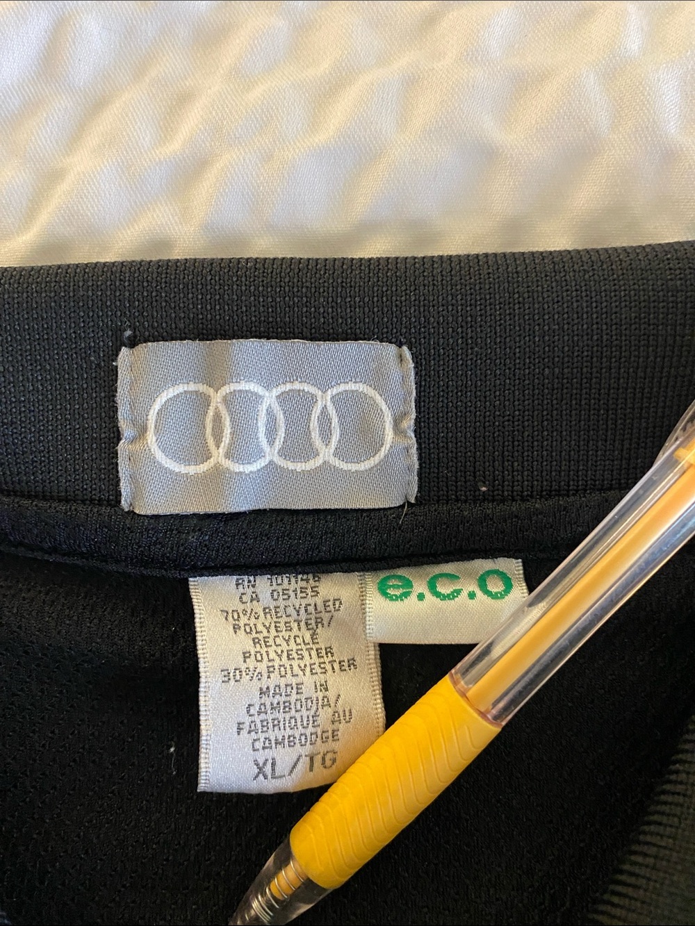 Men's Black Polo with Gray Accents - Audi Logo - Picture 2 of 7